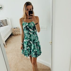 Palm leaf print dress